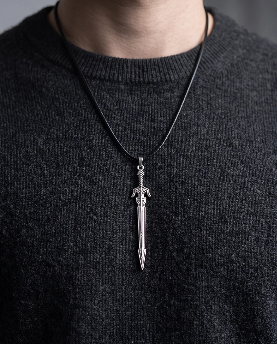 Silver Mythic Broadsword Pendant