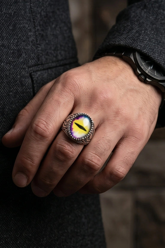 Vintage Sterling Silver Prism Dragon's Eye Ring