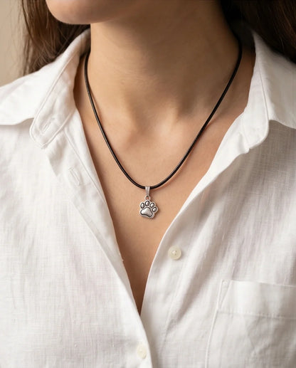 Silver Animal Paw Print Necklace