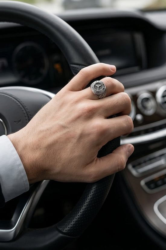 Vintage Silver Mercedes-Benz Signet Ring