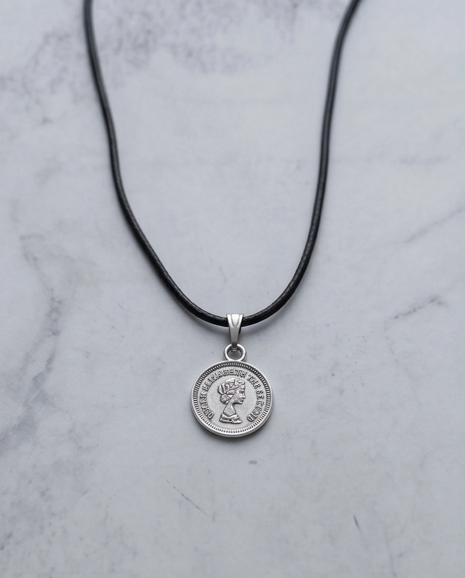 The Royal Heritage: Vintage Elizabeth II Coin Pendant Necklace