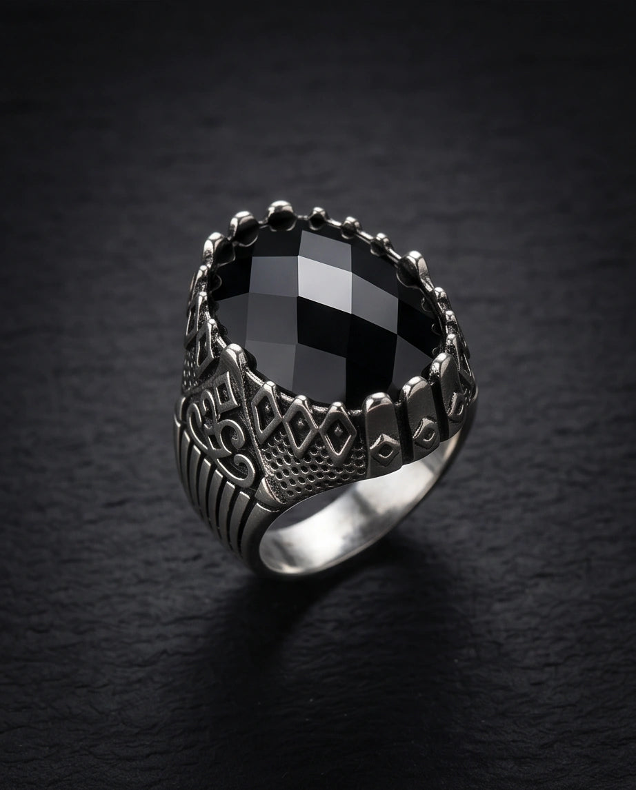 Imperial Onyx Fortress Signet Ring