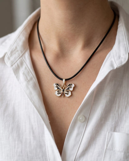 Black & White Butterfly Gift Necklace