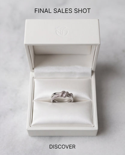 Pavé Tied-Knot Dual Band Ring