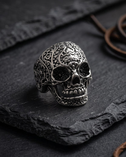Filigree Calavera Sugar Skull Ring