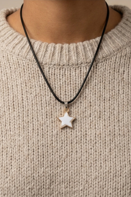 Gold and White Minimalist Star Necklace