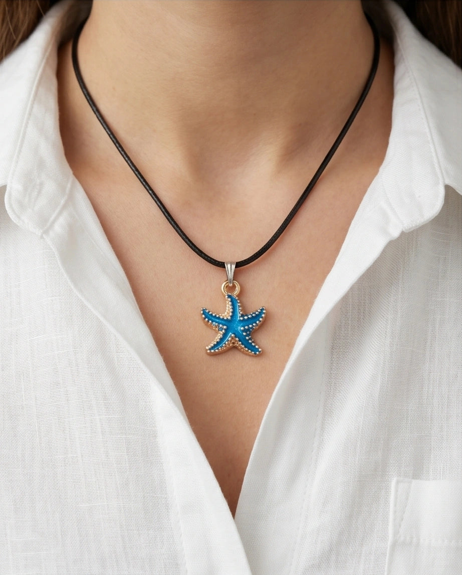 Ocean Blue Starfish Pendant