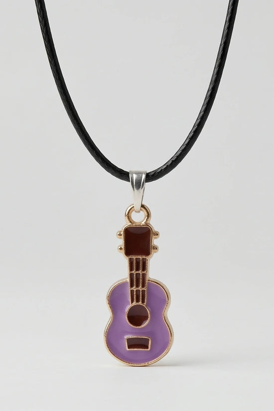 Gold and Purple Acoustic Guitar Necklace