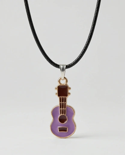 Gold and Purple Acoustic Guitar Necklace
