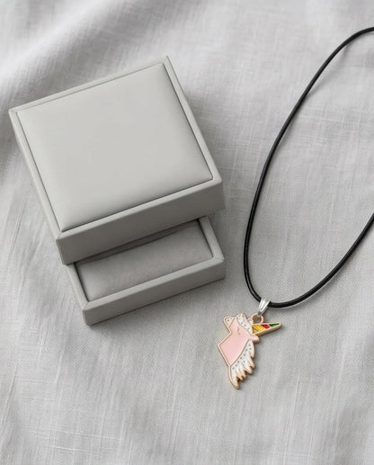 Magical Pink Unicorn Enamel Pendant Necklace