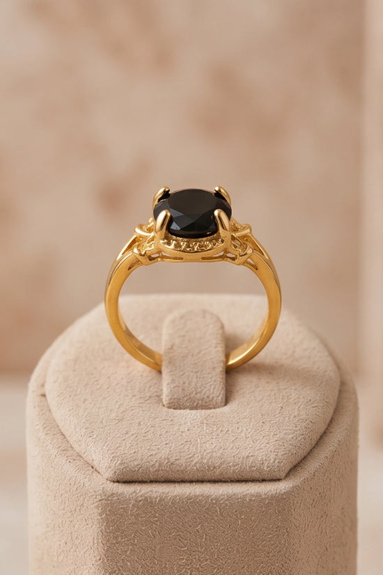 Golden Obsidian Solis Filigree Ring