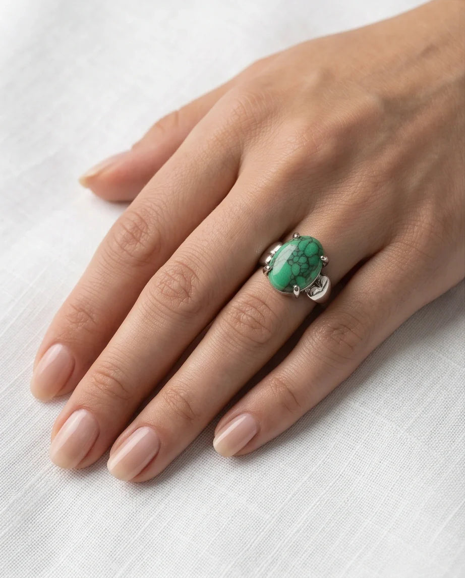 White Canyon Howlite Statement Ring