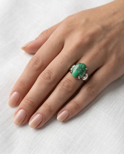 White Canyon Howlite Statement Ring