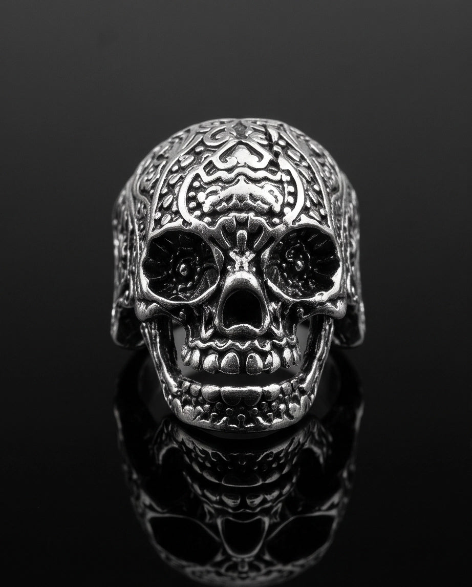 Filigree Calavera Sugar Skull Ring