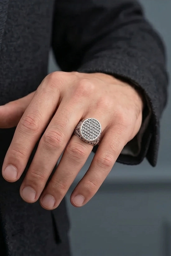 Vintage Sterling Silver Woven Basketweave Signet Ring