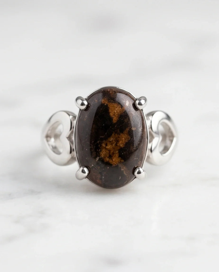 Mystic Meridian Onyx Heart Ring