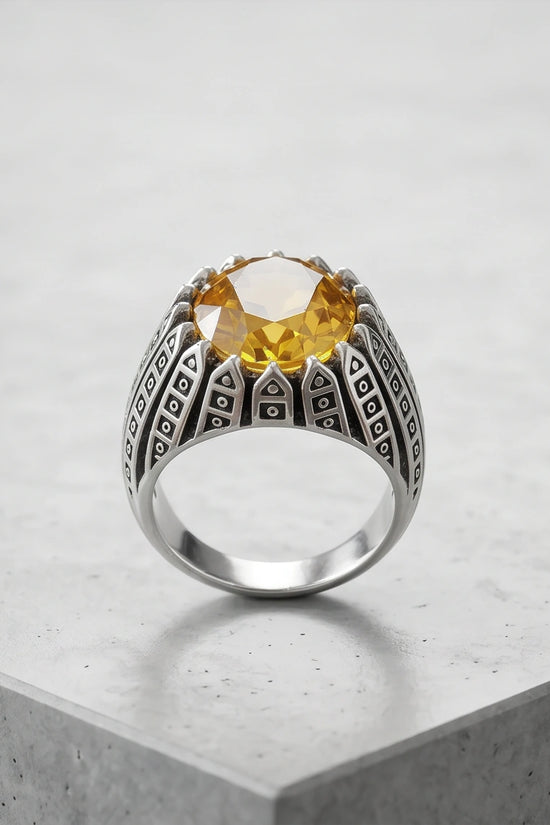 Imperial Citrine Citadel Silver Ring