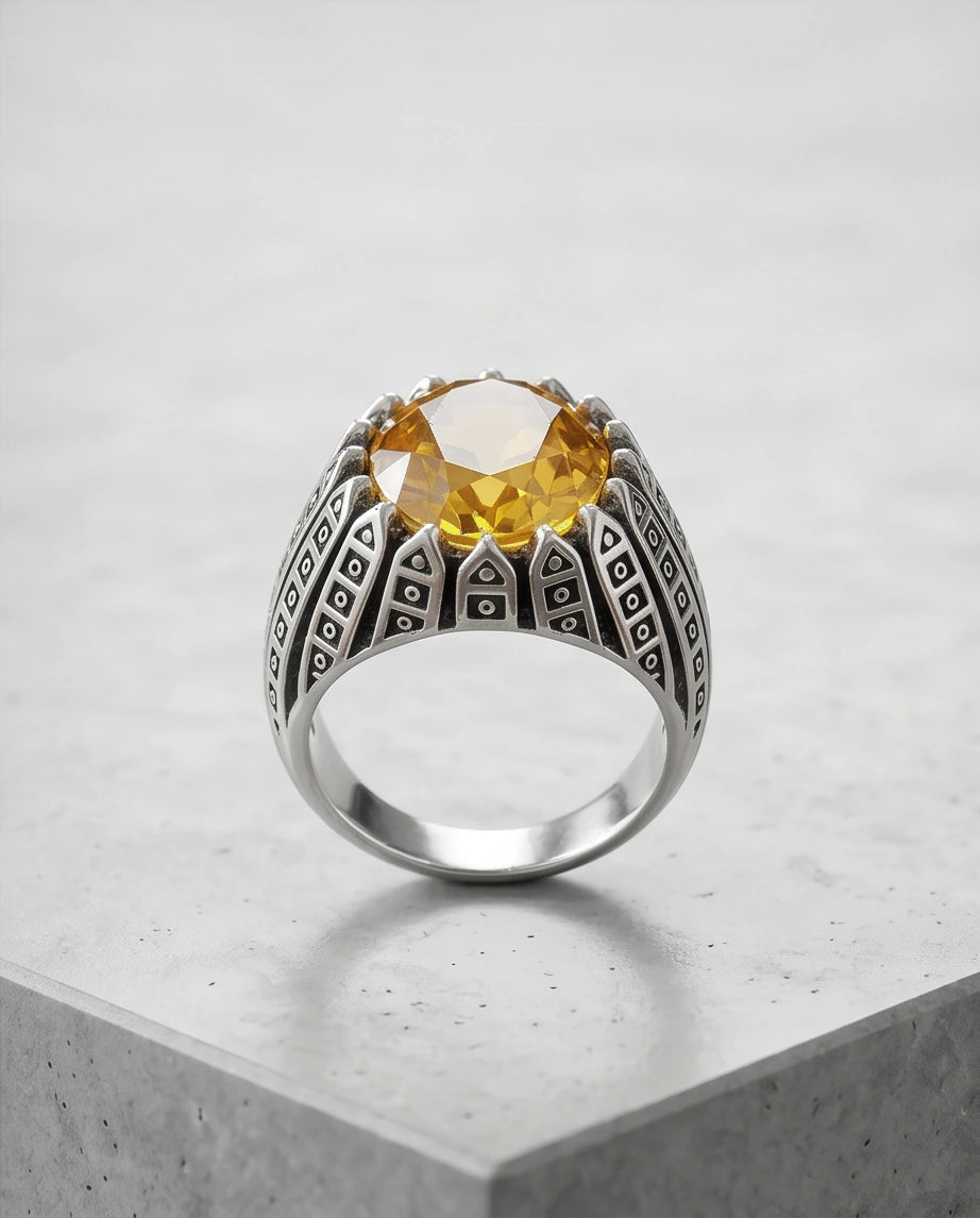 Imperial Citrine Citadel Silver Ring