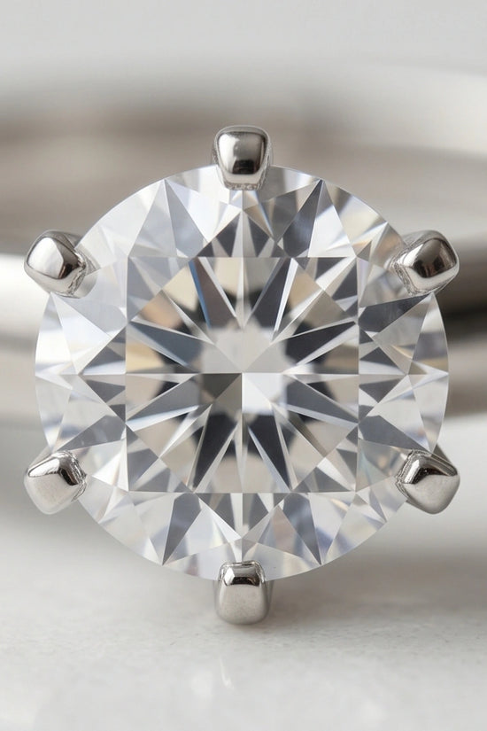 Sterling Silver Round-Cut Moissanite Solitaire Ring