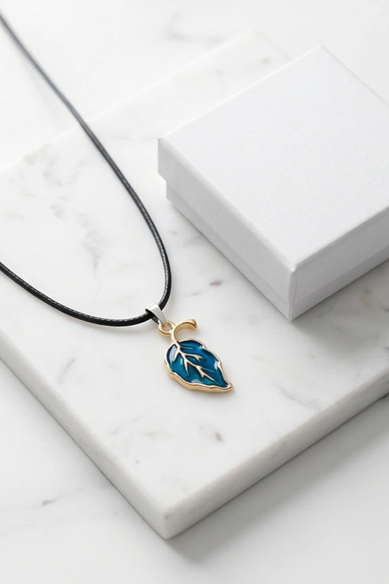 Cyan Leaf Botanical Pendant