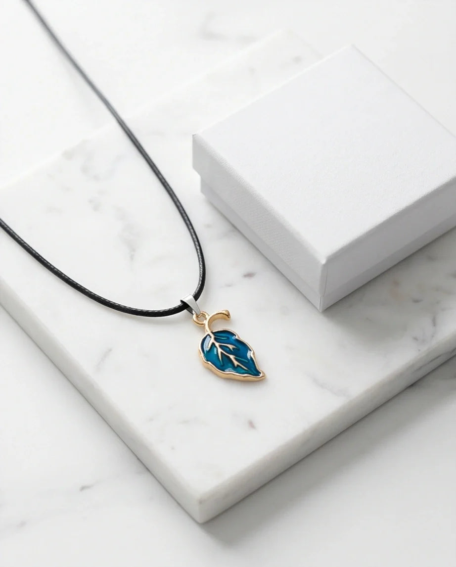 Cyan Leaf Botanical Pendant