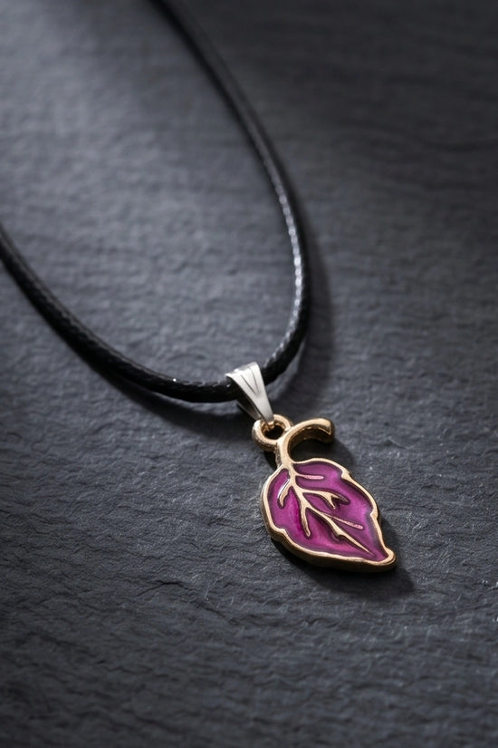 Orchid Purple Botanical Leaf Pendant