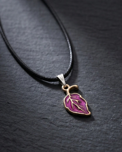 Orchid Purple Botanical Leaf Pendant
