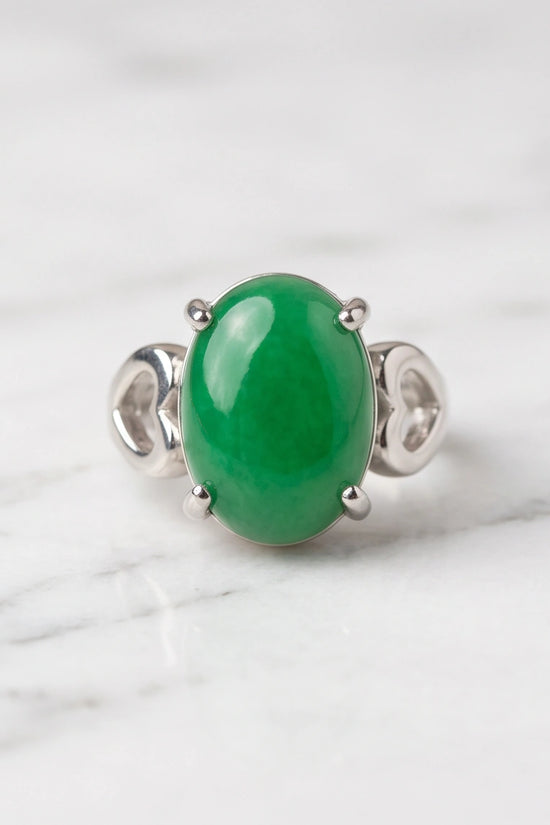 Imperial Heart Green Jade Ring