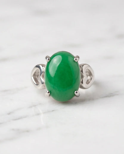 Imperial Heart Green Jade Ring