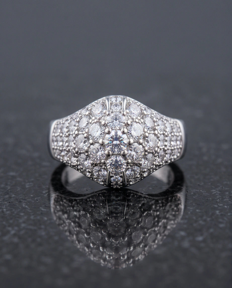 Sovereign Diamond Pave Dome Ring
