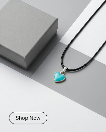 Gold and Turquoise Minimalist Heart Necklace