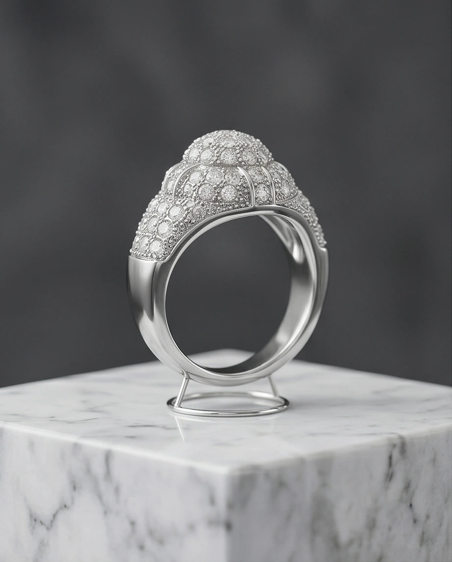 Sovereign Diamond Pave Dome Ring