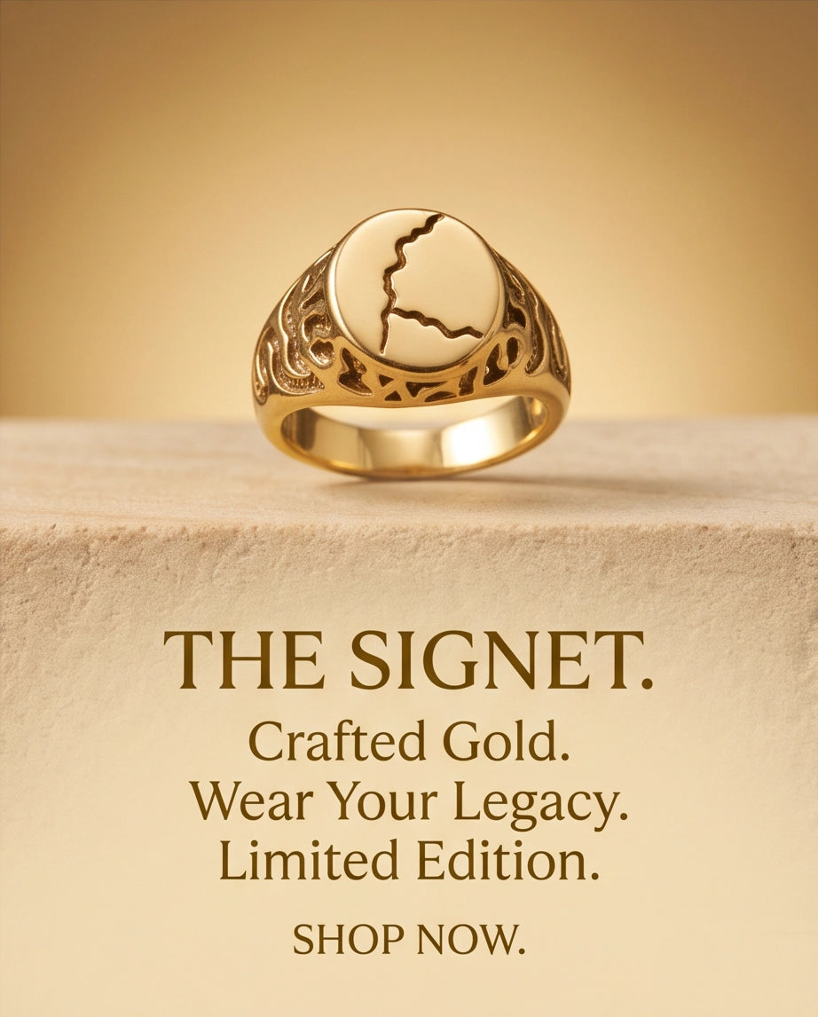 Fissure Medallion Gold Signet Ring