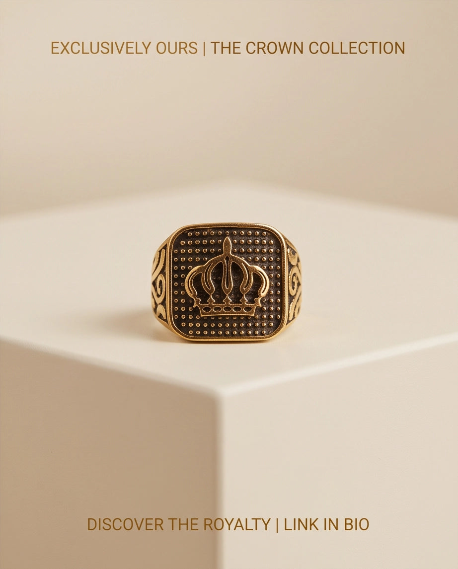 Aureate Crown Cushion Signet Ring