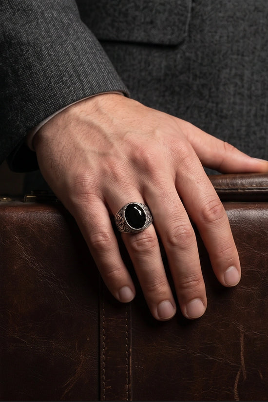 Imperial Onyx Shadow Signet Ring