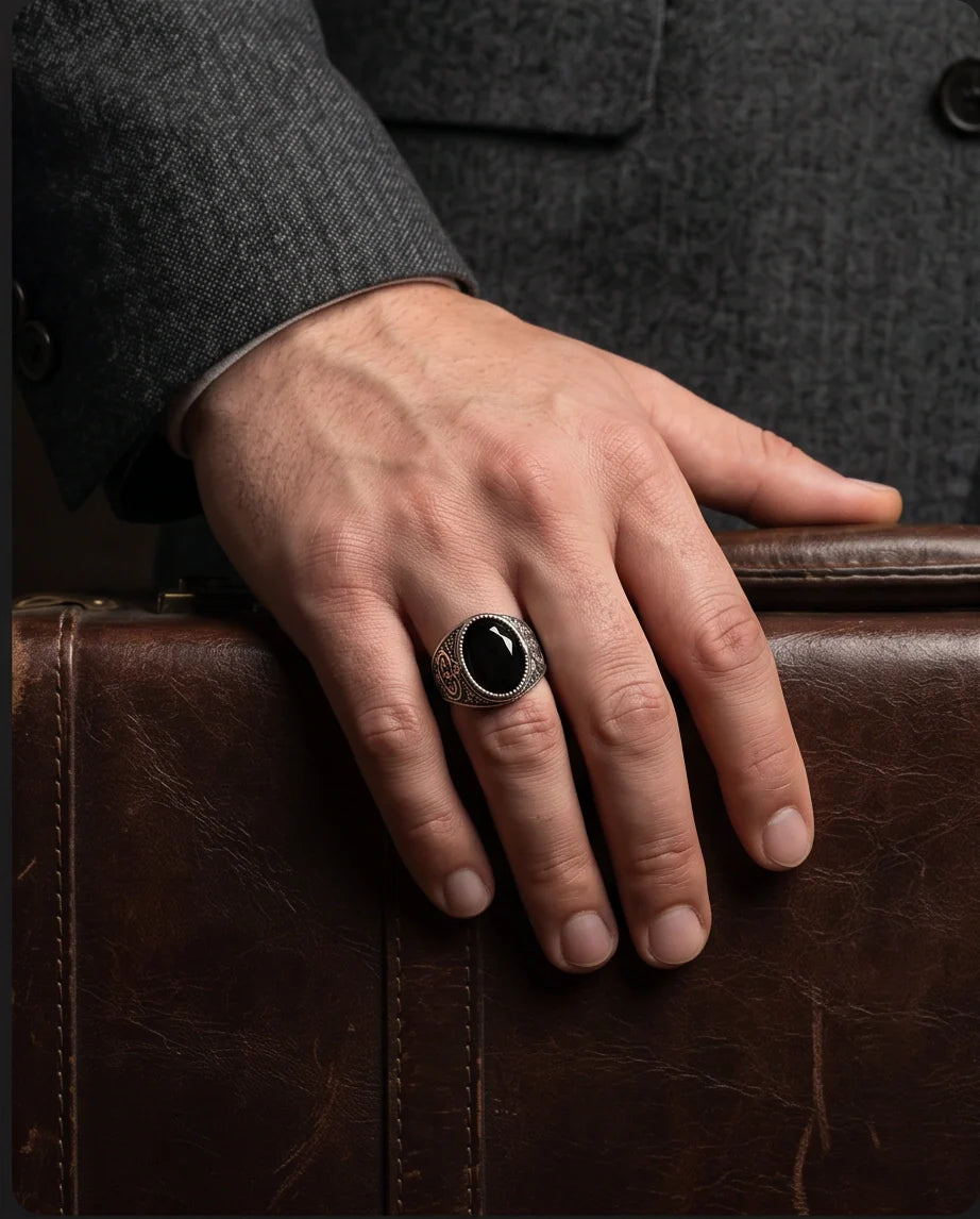 Imperial Onyx Shadow Signet Ring