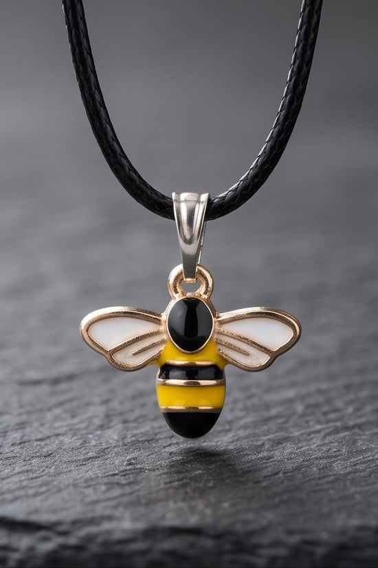 Golden Honeybee Pendant Necklace