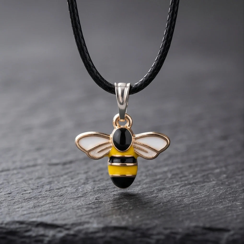 Golden Honeybee Pendant Necklace