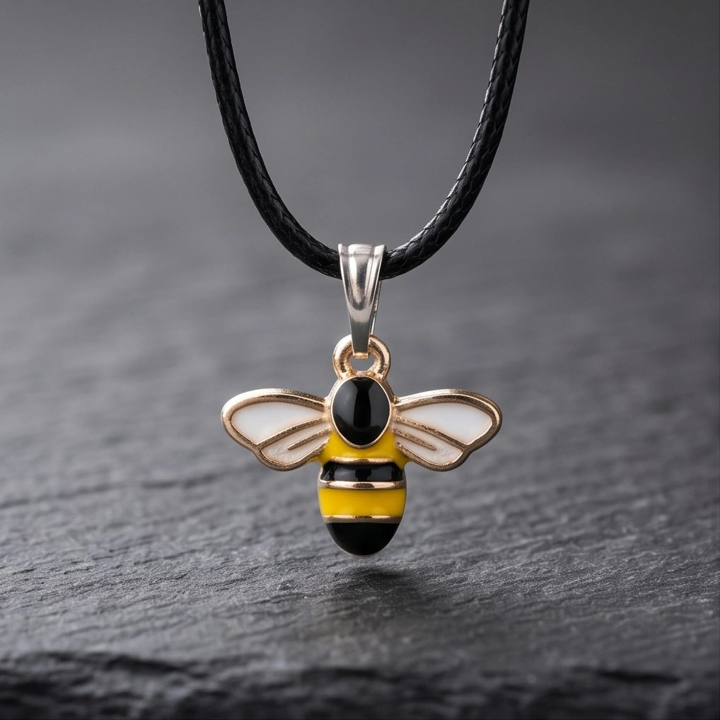 Golden Honeybee Pendant Necklace