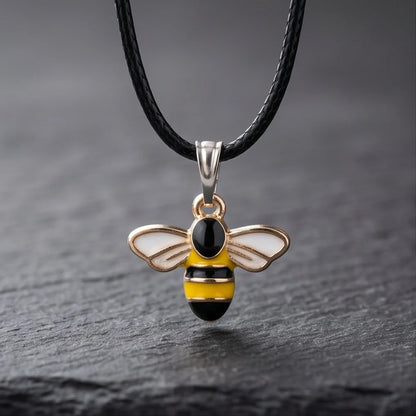 Golden Honeybee Pendant Necklace
