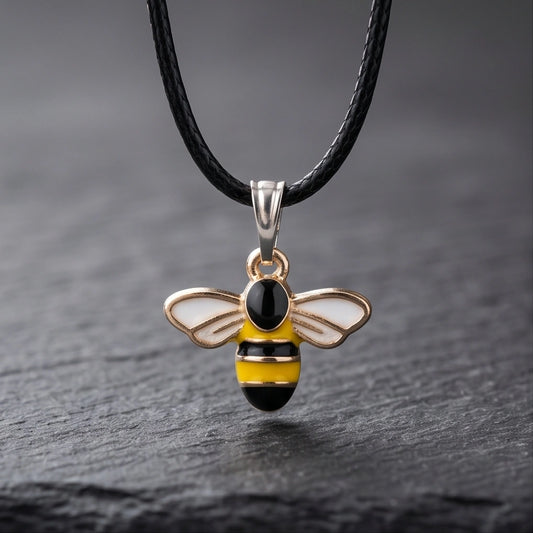 Golden Honeybee Pendant Necklace