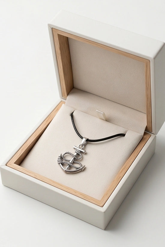 The Maritime Hope: Vintage Anchor & Rope Pendant Necklace