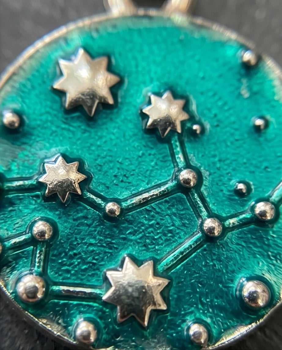 Teal Constellation Galaxy Pendant