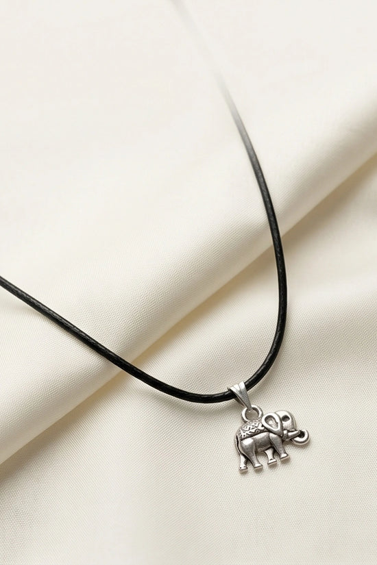 Silver Lucky Elephant Pendant Necklace