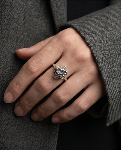 Gothic Sterling Silver Anatomical Heart Ring