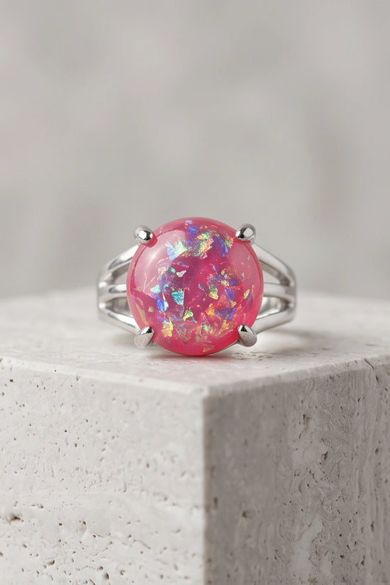 Blushing Nebula Pink Opal Ring