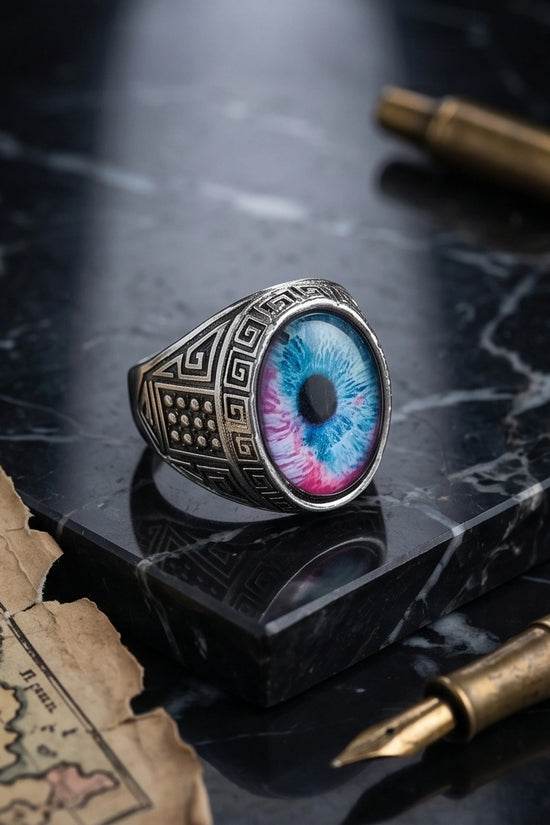 Vintage Sterling Silver Mystic Dual-Tone Eye Ring