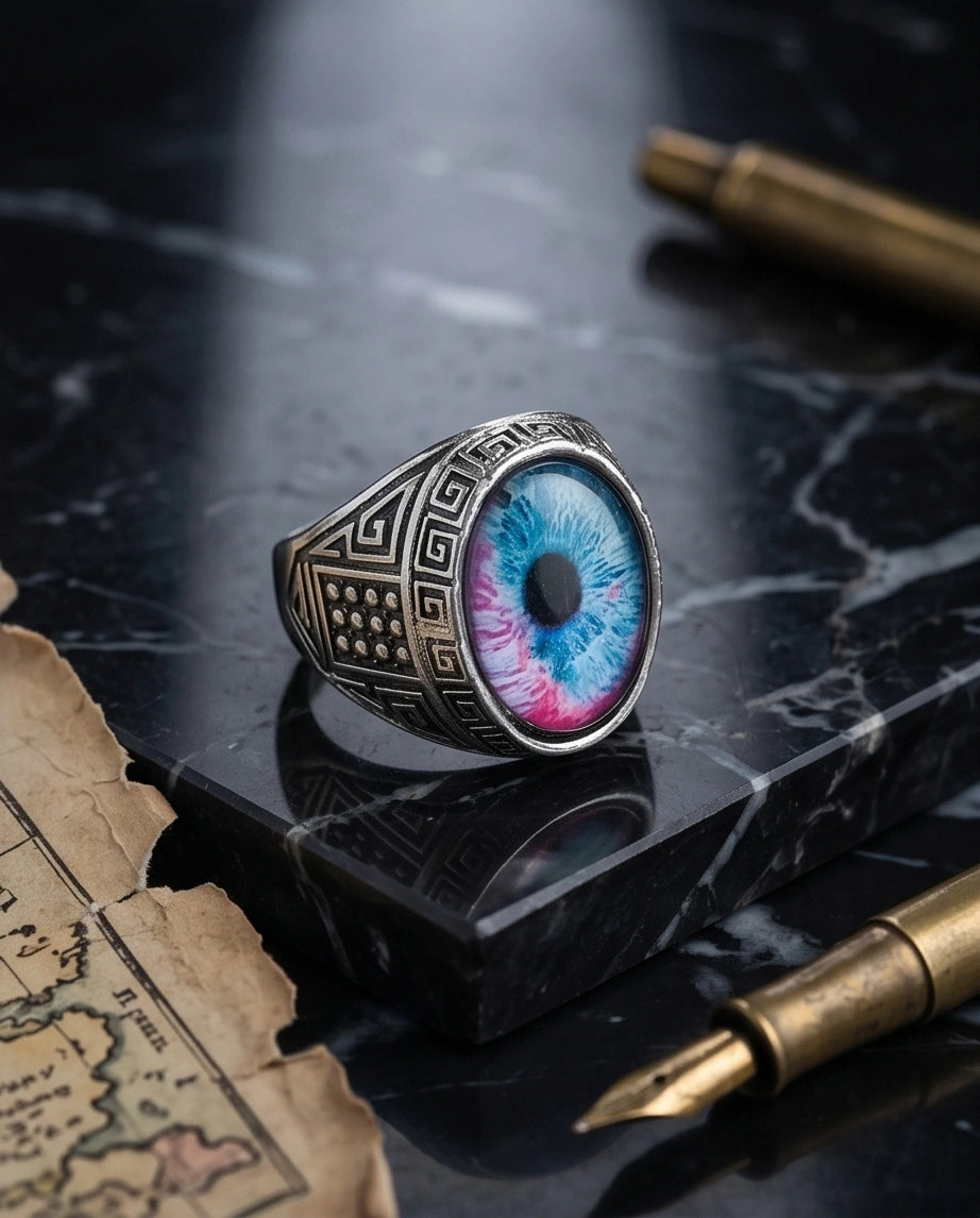 Vintage Sterling Silver Mystic Dual-Tone Eye Ring