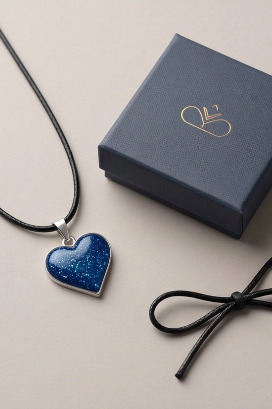 Ocean Sparkle Heart Pendant