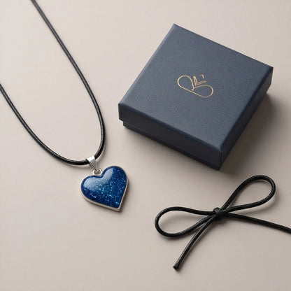 Ocean Sparkle Heart Pendant